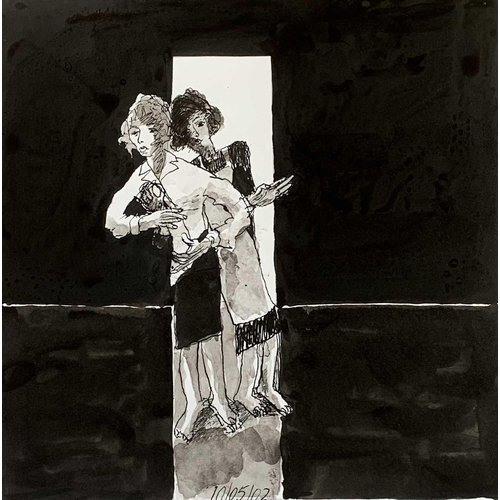 257 - John BARNICOAT (1924-2013) Two Women, circa 2001 Four works Ink and wash Each image size approximate... 