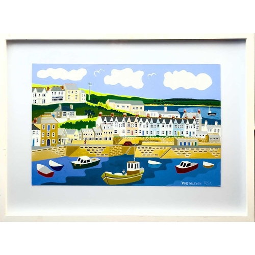 259 - Richard Sidney LODEY (1950) Porthleven Acrylic on board Initialled and titled 38 x 59