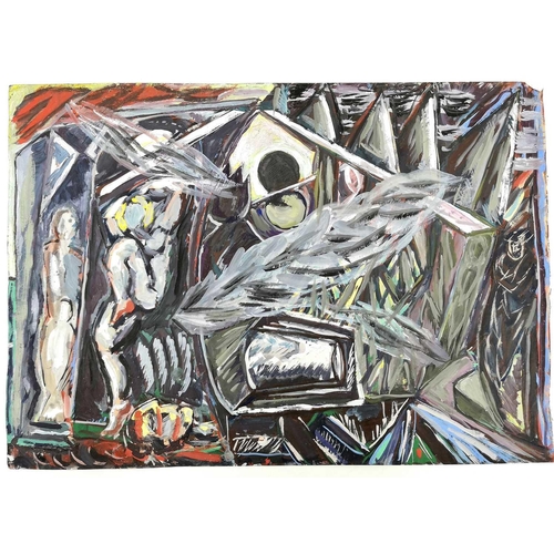 303 - Ivan BRAY (1967) Poet, along with other works. Mixed media, signed and dated 2003 to verso. 60 x 76c... 