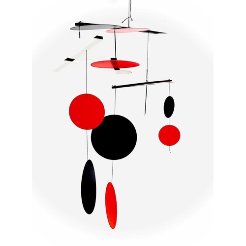 324 - Terry FROST (1915-2003) Black Red and White Circles-Mobile Mixed media, approximately 100x100cm