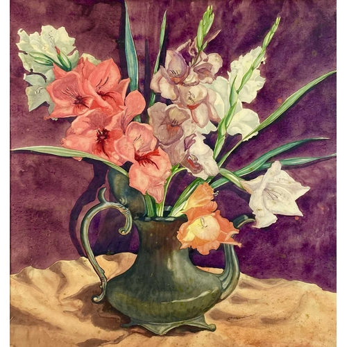 332 - Elizabeth Rosemary ZIAR (1919-2003) Gladioli Mixed media Signed, inscribed and dated '22 to veso 53 ... 