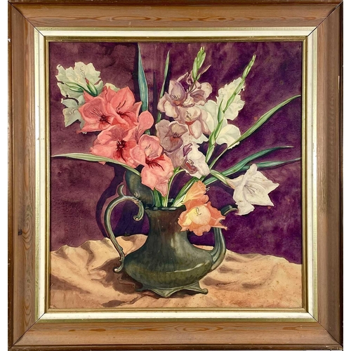 332 - Elizabeth Rosemary ZIAR (1919-2003) Gladioli Mixed media Signed, inscribed and dated '22 to veso 53 ... 