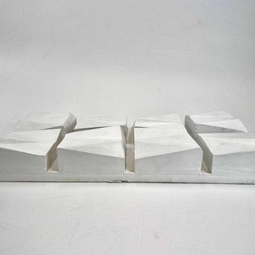 340 - Paul MOUNT (1922-2009) Geometric Form  Sculpture, moulded plaster on board 46 x 22 x 7cm Provenance ... 