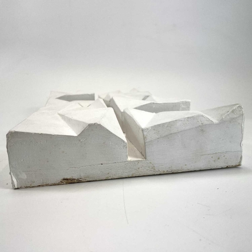 340 - Paul MOUNT (1922-2009) Geometric Form  Sculpture, moulded plaster on board 46 x 22 x 7cm Provenance ... 