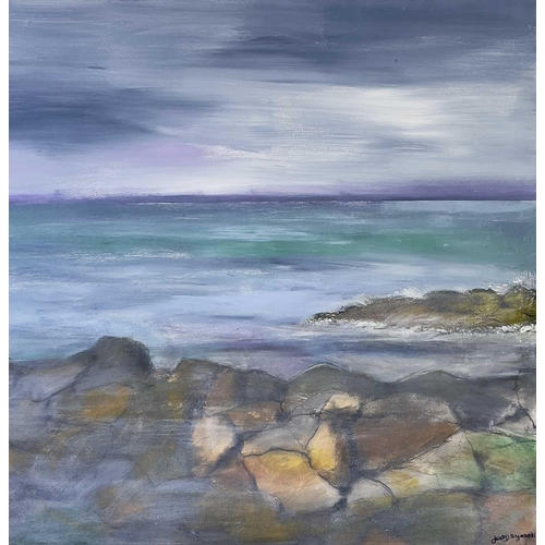 351 - Judy SYMONS (XX-XXI) St Ives Bay: A Very Soft Day Oil on canvas Signed Further signed to verso 89 x ... 