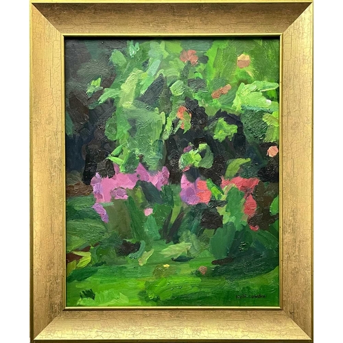 358 - Neill LOWDON Flowers Amongst Trees Oil on canvas, signed, 50x40cm