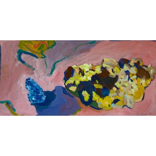 369 - Tim NEWMAN (1956) Mineral Portrait Gouache Signed and dated '96 Further signed to verso 23 x 46cm Fr... 