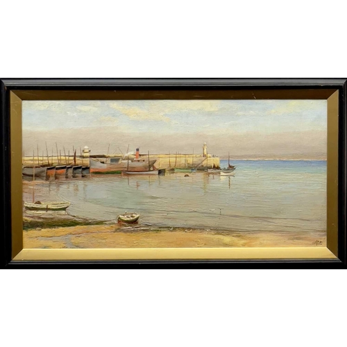 380 - Claughton PELLEW-HARVEY (1890-1966) Smeaton's Pier, St. Ives Oil on canvas, monogrammed and dated 19... 