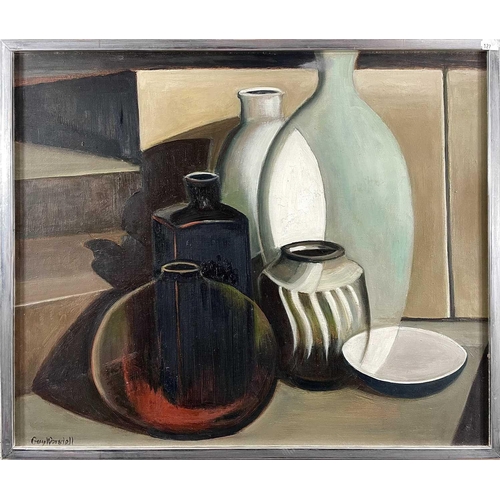 385 - Guy WORSDELL (1908-1978) Untitled (Five Vases and a Bowl) Oil on board Signed 49.5 x 60cm