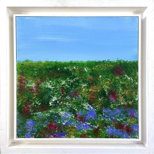 407 - Judy SYMONS (XX-XXI) Summer Flowers: Gorse, Blue Bells, Campions, Cow Parsley Oil on canvas Signed t... 