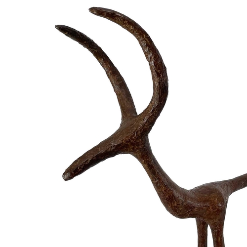 41 - Breon O'CASEY (1928-2011) Deer  Bronze Initialled, dated 2002 (MMII) and numbered I/V to the wooden ... 