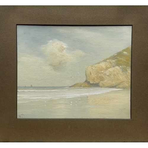 410 - Harry MUSGRAVE (1854-1935) Cornish Coast Oil on board Initialled 23 x 29cm