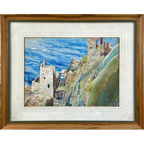 439 - Eleanor HUGHES (1882-1959) Crown Mines, Bottallack  Watercolour Embossed studio stamp 26 x 37cmThis ... 