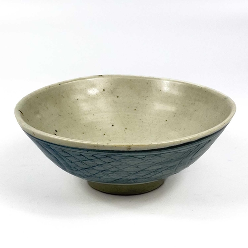 454 - Bernard Howell LEACH (1887-1979) A porcelain footed celadon bowl with incised detailing Impressed pe... 