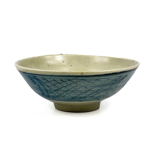 454 - Bernard Howell LEACH (1887-1979) A porcelain footed celadon bowl with incised detailing Impressed pe... 