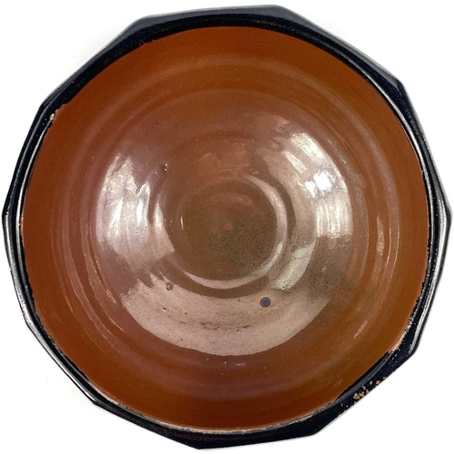 461 - Bernard Howell LEACH (1887-1979) A stoneware cut sided bowl with Tenmoku glaze. Impressed with perso... 