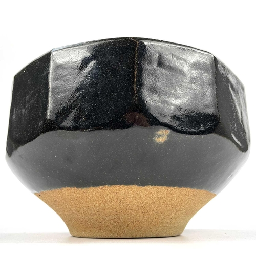 461 - Bernard Howell LEACH (1887-1979) A stoneware cut sided bowl with Tenmoku glaze. Impressed with perso... 