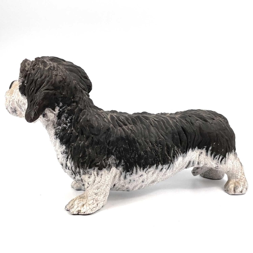 465 - Lawson C. RUDGE Wire Haired Dachshund Ceramic Signed Height 17cm, length 29cm