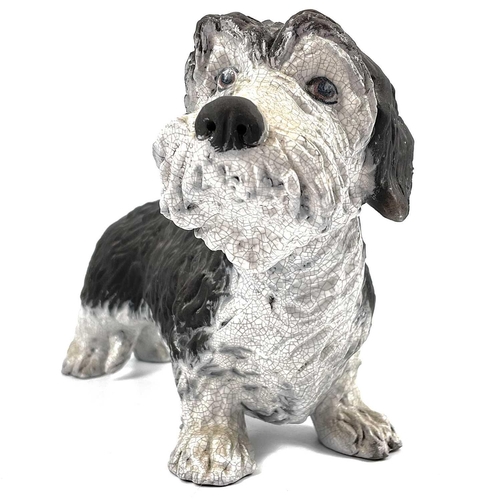 465 - Lawson C. RUDGE Wire Haired Dachshund Ceramic Signed Height 17cm, length 29cm