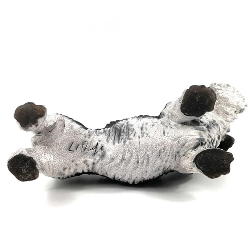 465 - Lawson C. RUDGE Wire Haired Dachshund Ceramic Signed Height 17cm, length 29cm