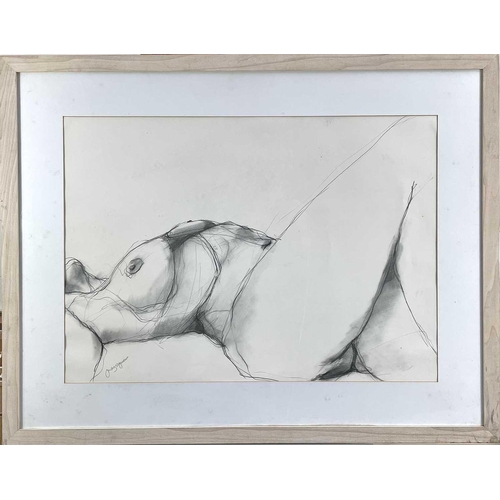 47 - Judy SYMONS (XX-XXI) Nude Figure Charcoal on paper Signed 58 x 81cm