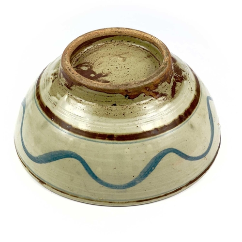 472 - Michael CARDEW (1901-1983) A large footed stoneware bowl. Impressed personal and Wenford Pottery sea... 