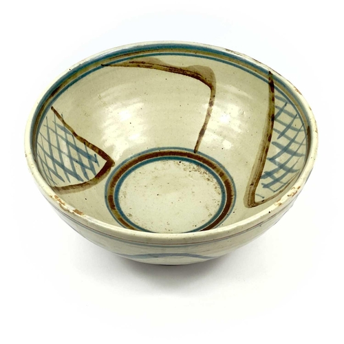 472 - Michael CARDEW (1901-1983) A large footed stoneware bowl. Impressed personal and Wenford Pottery sea... 