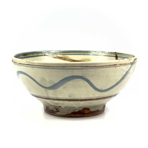 472 - Michael CARDEW (1901-1983) A large footed stoneware bowl. Impressed personal and Wenford Pottery sea... 