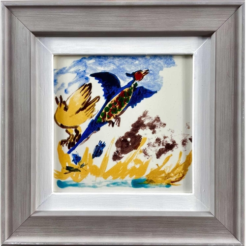 474 - Paula REGO RA (1935-2022) Pheasant Ceramic tile Facsimile signature to verso Numbered 126/150 For Ta... 