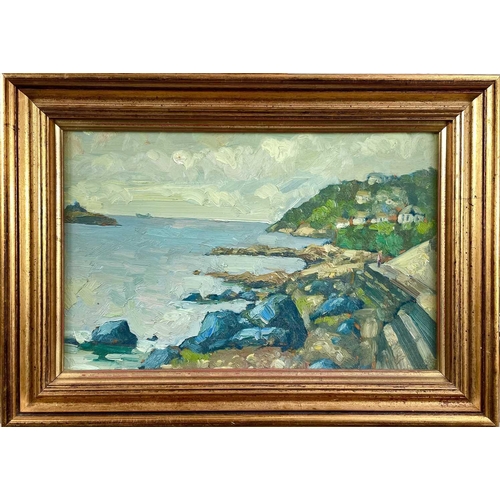 51 - Bob VIGG (1932-2001) Mousehole Oil on board Signed 18 x 28cm