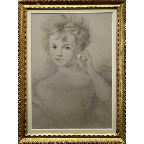 516 - Follower of Sir Thomas LAWRENCE (1769-1830) Young Lady with an Earring 19th Century pencil and chalk... 