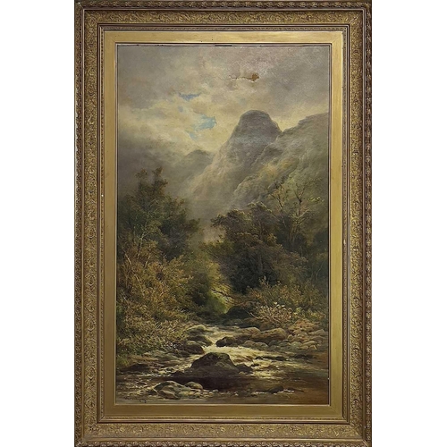 520 - William WIDGERY (1822-1893) The Teign Valley Oil on canvas Signed 114x68cm