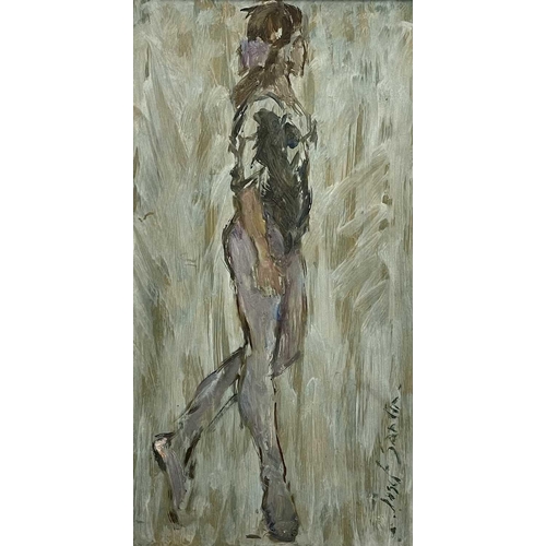 524 - Josef SANTEN (1926-1988) Ballet Dancer Oil on board, signed, 60x31cm