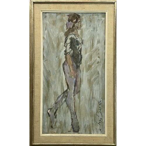 524 - Josef SANTEN (1926-1988) Ballet Dancer Oil on board, signed, 60x31cm