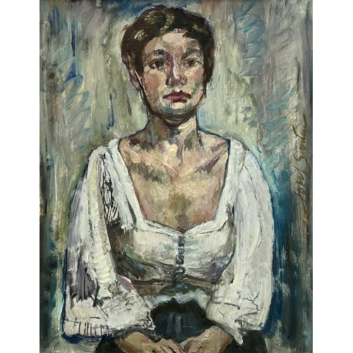 525 - Josef SANTEN (1926-1988) Portrait Oil on board, signed, 60x47cm