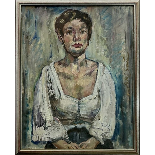 525 - Josef SANTEN (1926-1988) Portrait Oil on board, signed, 60x47cm