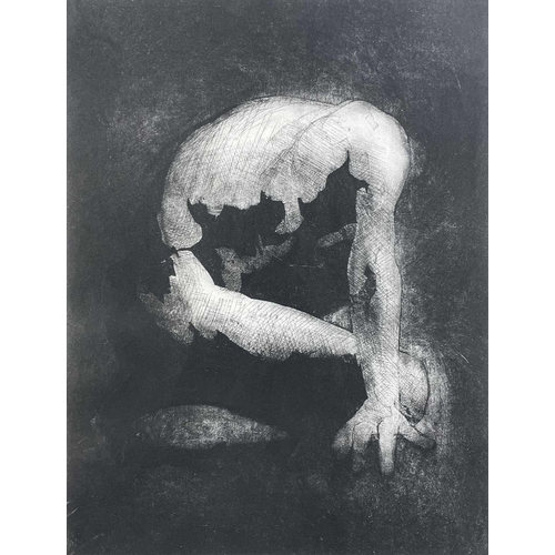 528 - Crawfurd ADAMSON (1953) Kneeling Man Etching Signed and numbered edition 3/20 Plate size: 39 x 30cm ... 