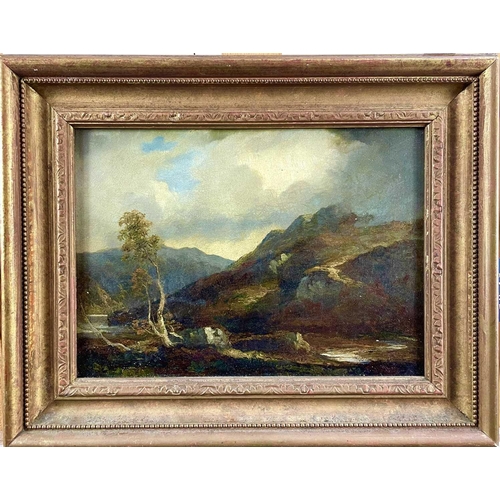 542 - Attributed to Horatio MCCULLOCH (1805-1867) A Scottish Landscape Oil on canvas, 21 x 29cm.