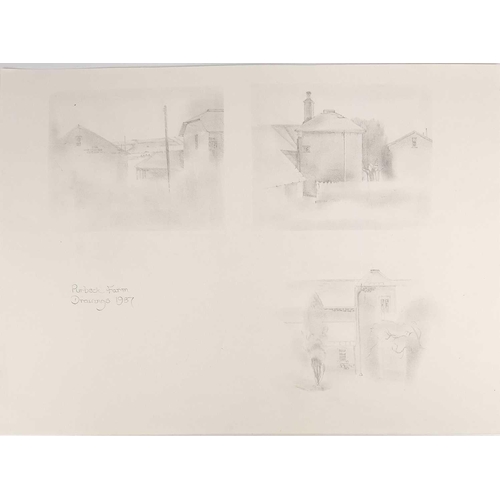 553 - Sheila TOLLEY (1939) Purbeck Farm Along with other landscape studies Mixed media Mostly signed and d... 