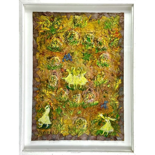 560 - Kathe LANCASTER (XX) Stone Circle (The Merry Maidens) Mixed media, signed, 71 x 50cm.