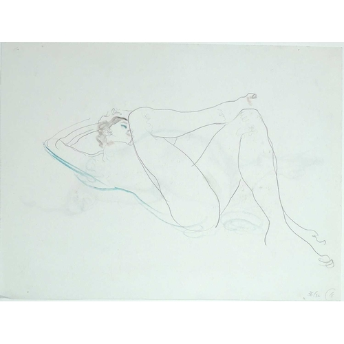 604 - Henry Richard BIRD (1909-2000) Reclining Nude Mixed media. 38 x 50cm. (4).