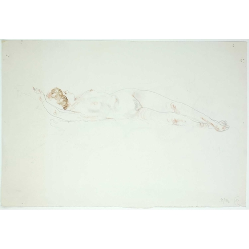 604 - Henry Richard BIRD (1909-2000) Reclining Nude Mixed media. 38 x 50cm. (4).