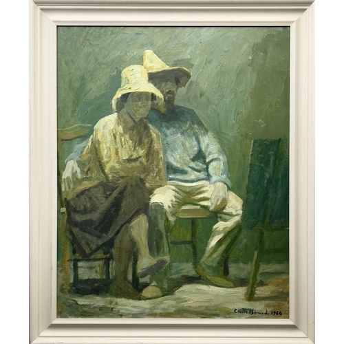 615 - Claude BERNARD (1926-2016) The Artist and his Wife Oil on board, Signed and dated 1964, 80x64cm