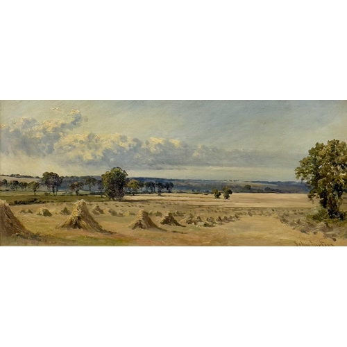 619 - John SURTEES (1817-1915) Harvest Landscape Oil on canvas, signed, 23x50.5cm