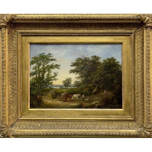 629 - Robert BURROWS (1810-1883) Country Landscape with Horse and Cart Oil on canvas, signed, 23 x 34cmOve... 