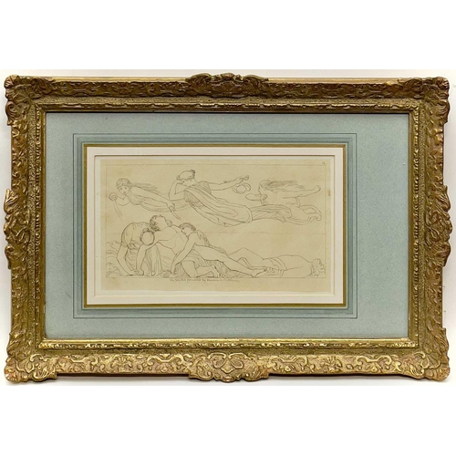 649 - Circle of John FLAXMAN (1755-1826) The Wicked Punished by Famine & Pestilence Pencil drawing, 13x23c... 