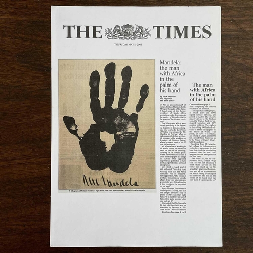 652 - Nelson MANDELA (1918-2013) Hand of Africa (Right Hand), from 'Impressions of Nelson Mandela' Lithogr... 