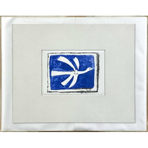 653 - Georges BRAQUE (1882-1963) Oiseau Bleu Lithograph Monogrammed to plate 10.5 x 15cm Provenance - From... 