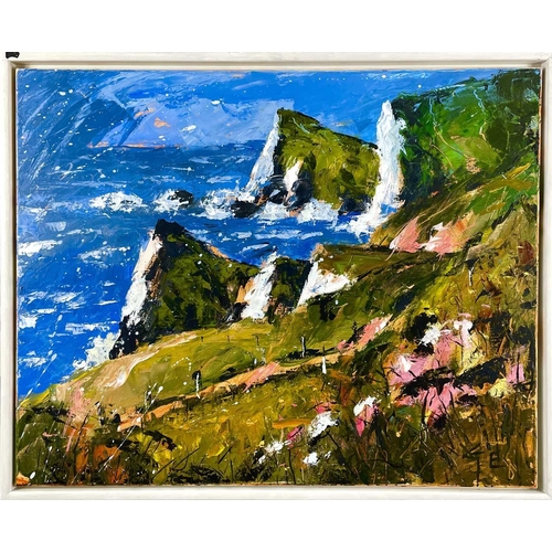 659 - Graham EVERNDEN (1947) Coastal Path 2 Acrylic on canvas Initialed Further signed, inscribed and date... 