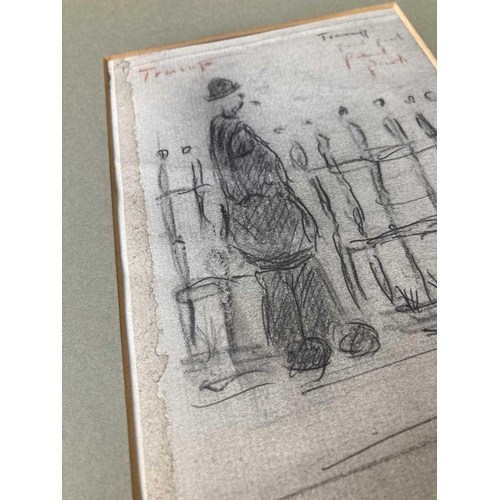 666 - LOWRY???? Drawing Graphite on paper 19 x 11cm The present owner purchased this work along with multi... 